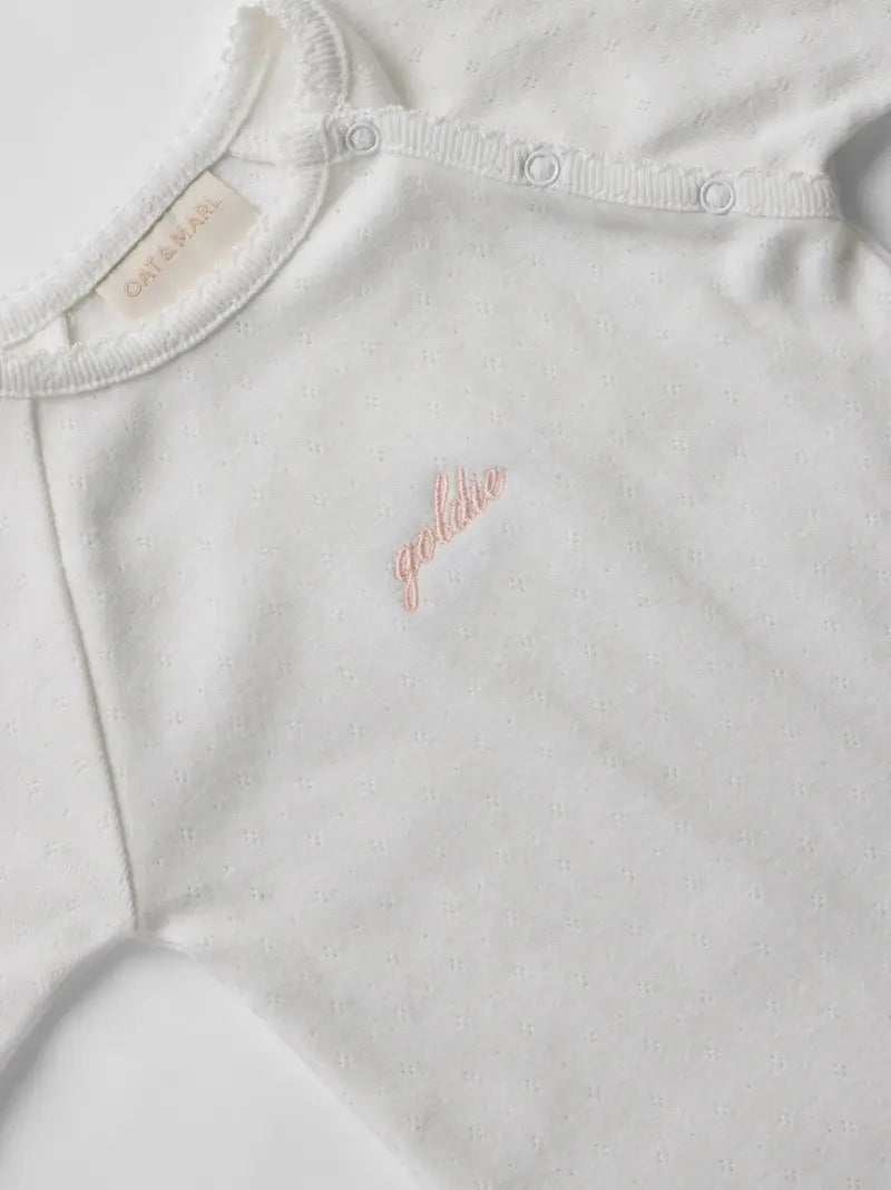 Personalised  Pointelle Sleepsuit