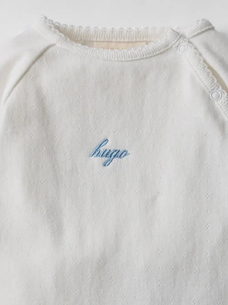 Personalised  Pointelle Sleepsuit
