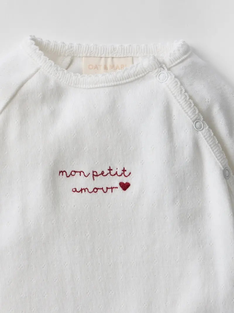 Pointelle Amour Sleepsuit & Hat Set