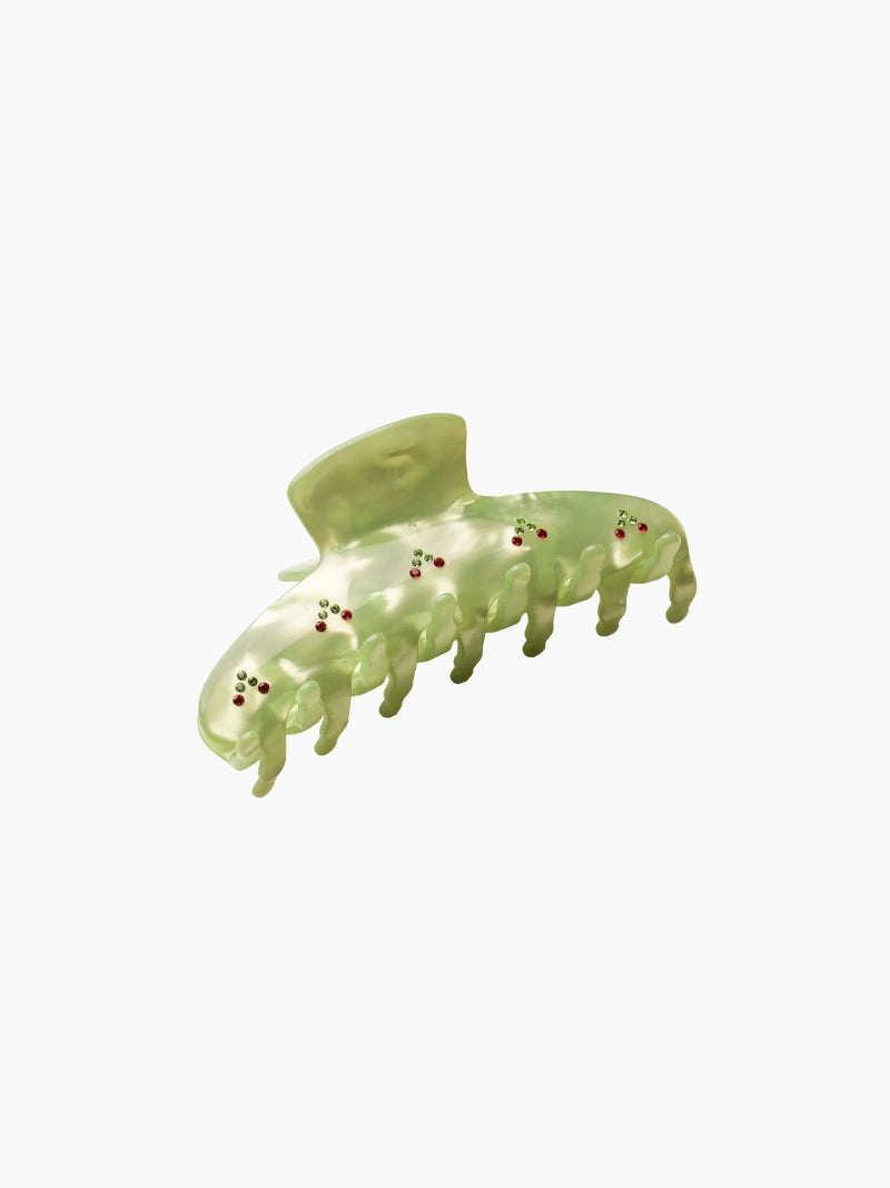 Cherry Green Hair Claw Clip