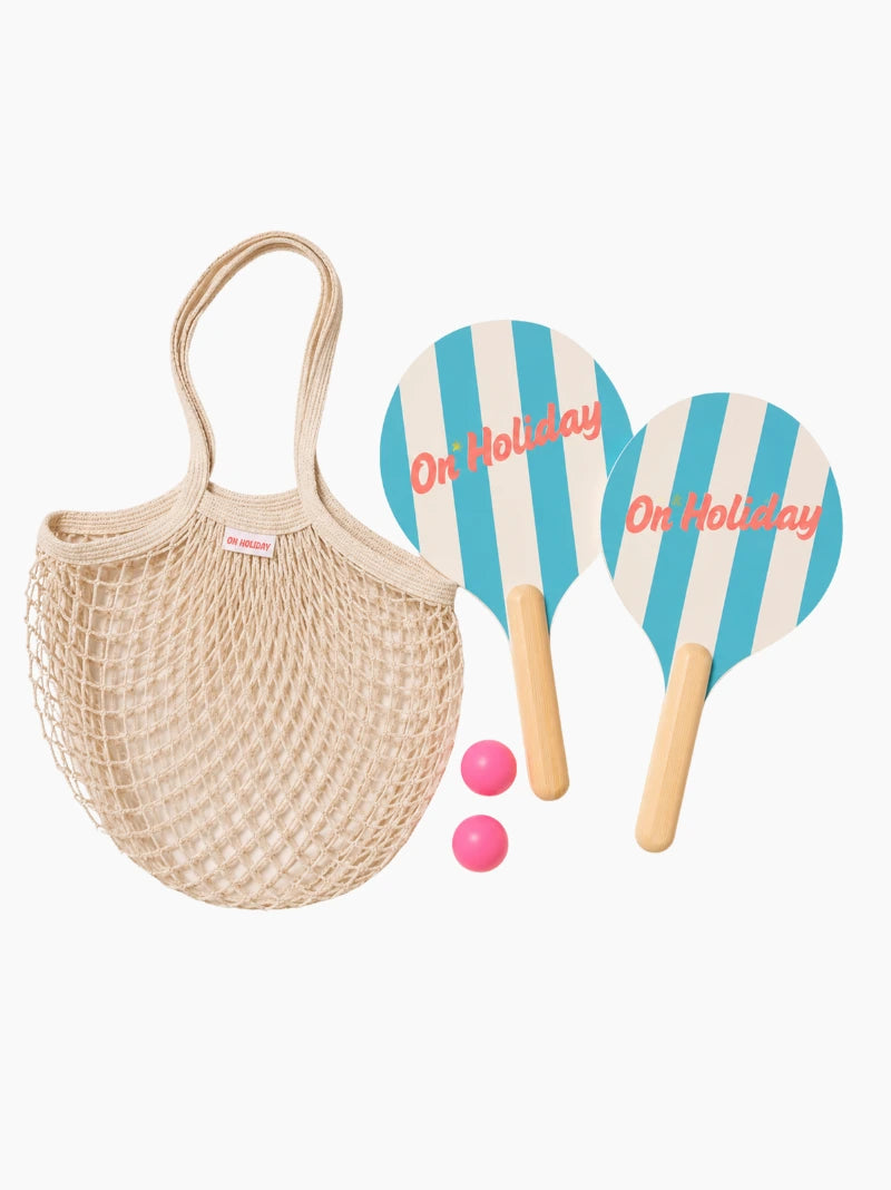 Blue Stripe Beach Paddle Set