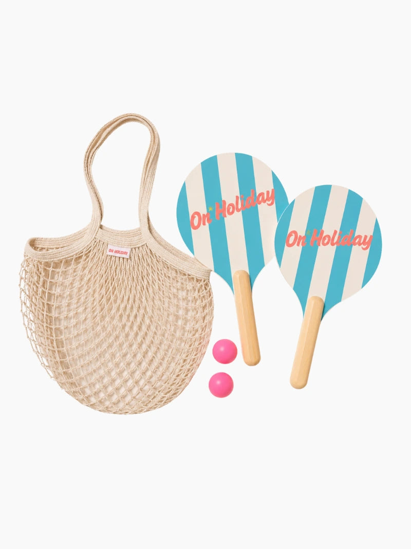 Blue Stripe Beach Paddle Set