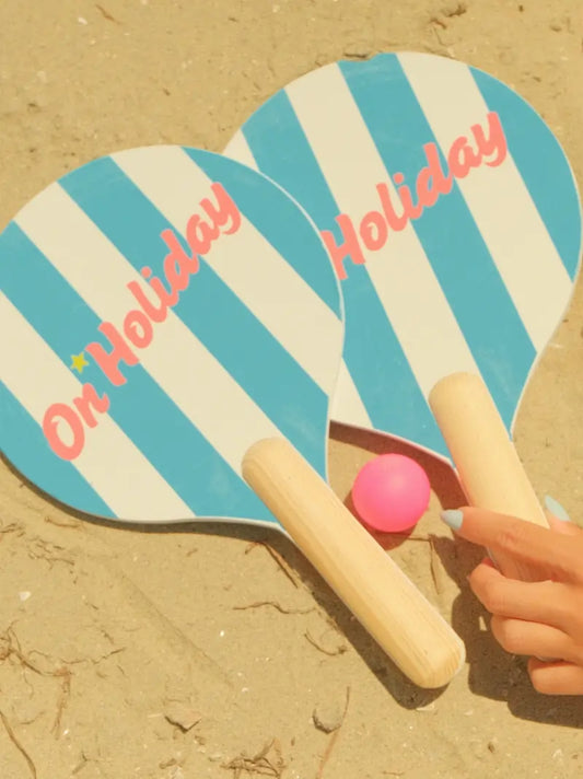 Blue Stripe Beach Paddle Set