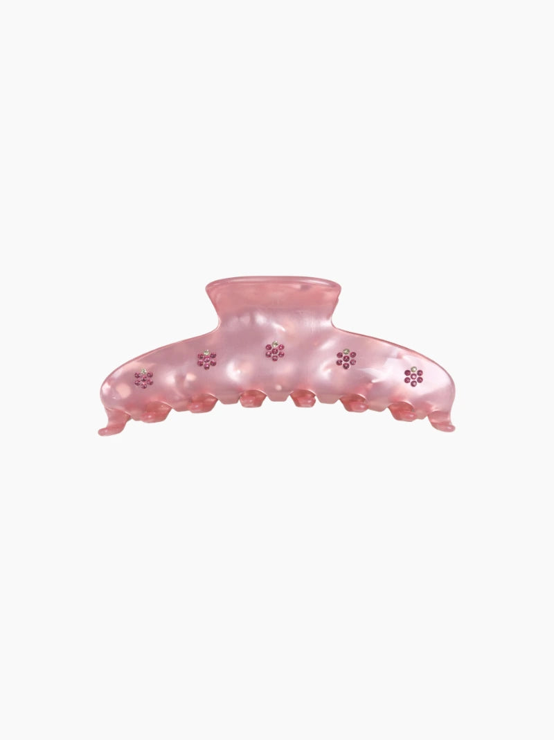 Raspberry Crystal Hair Claw Clip
