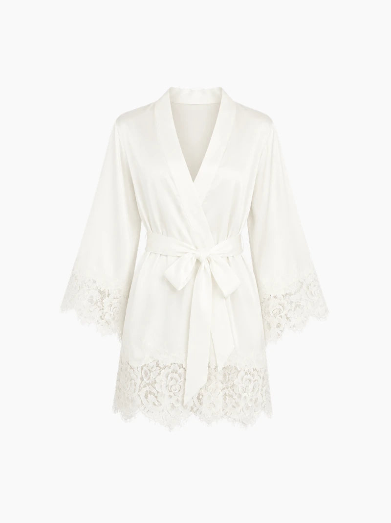 Personalised Short Lace Robe
