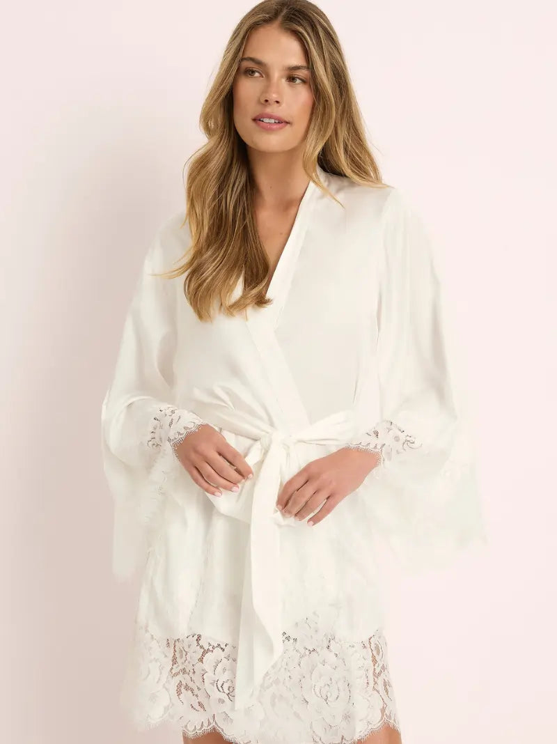 Personalised Short Lace Robe