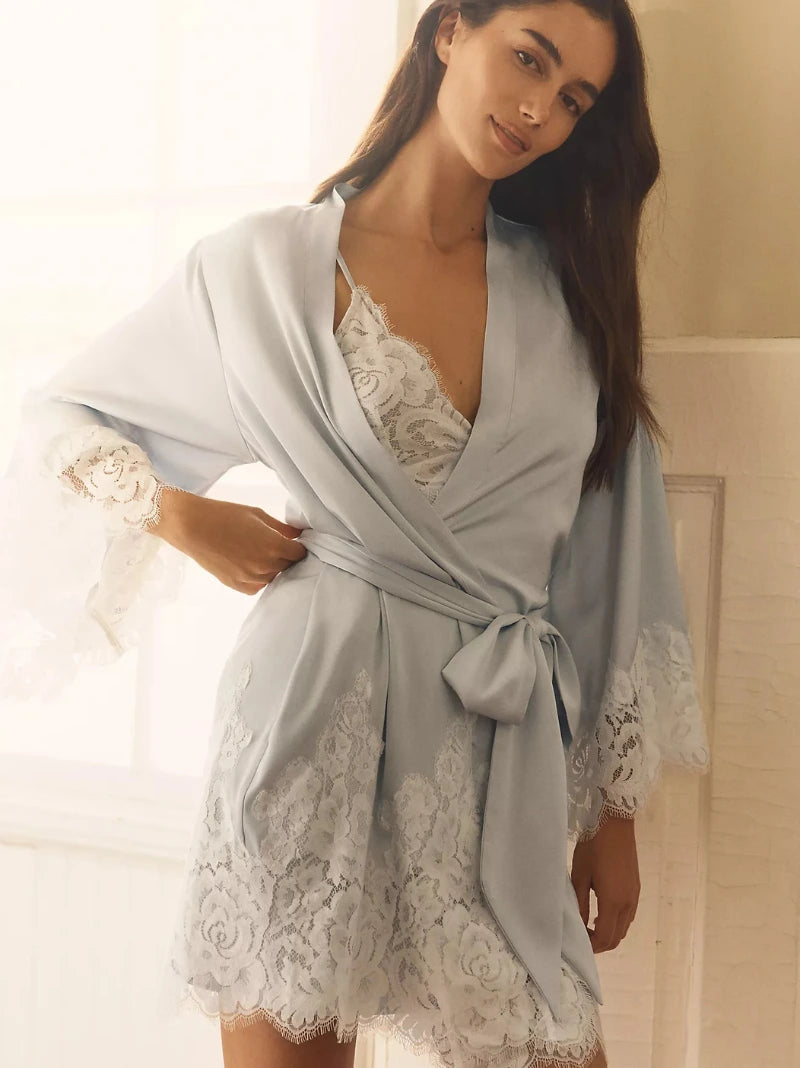 Personalised Short Lace Robe
