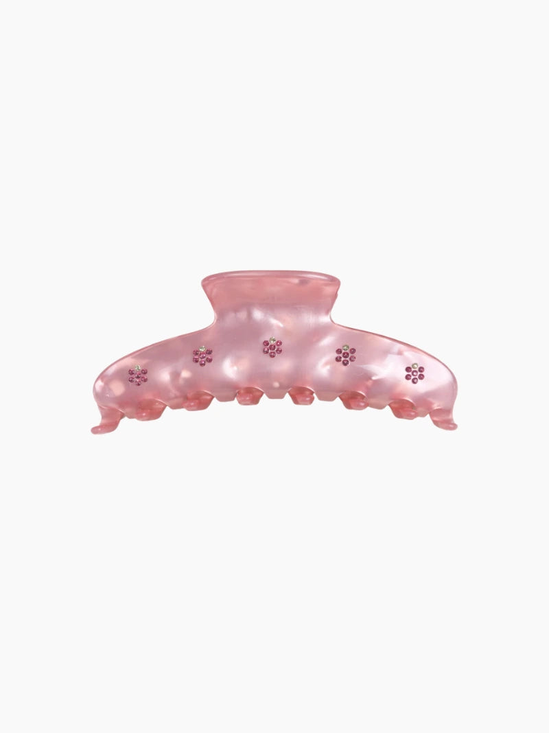 Raspberry Crystal Hair Claw Clip