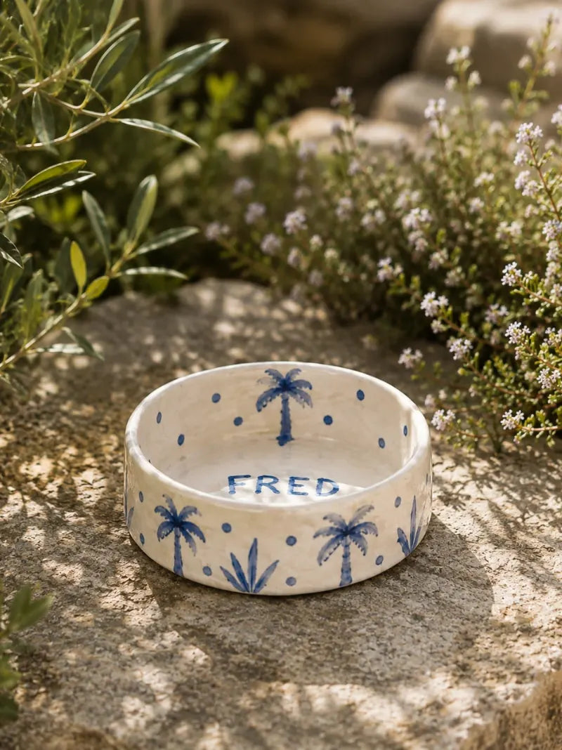 Personalised Palm Tree Pet Bowl