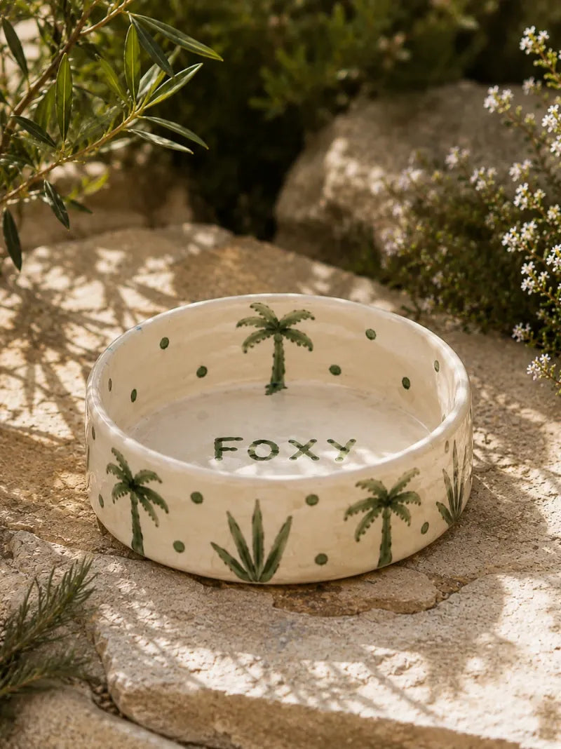 Personalised Palm Tree Pet Bowl