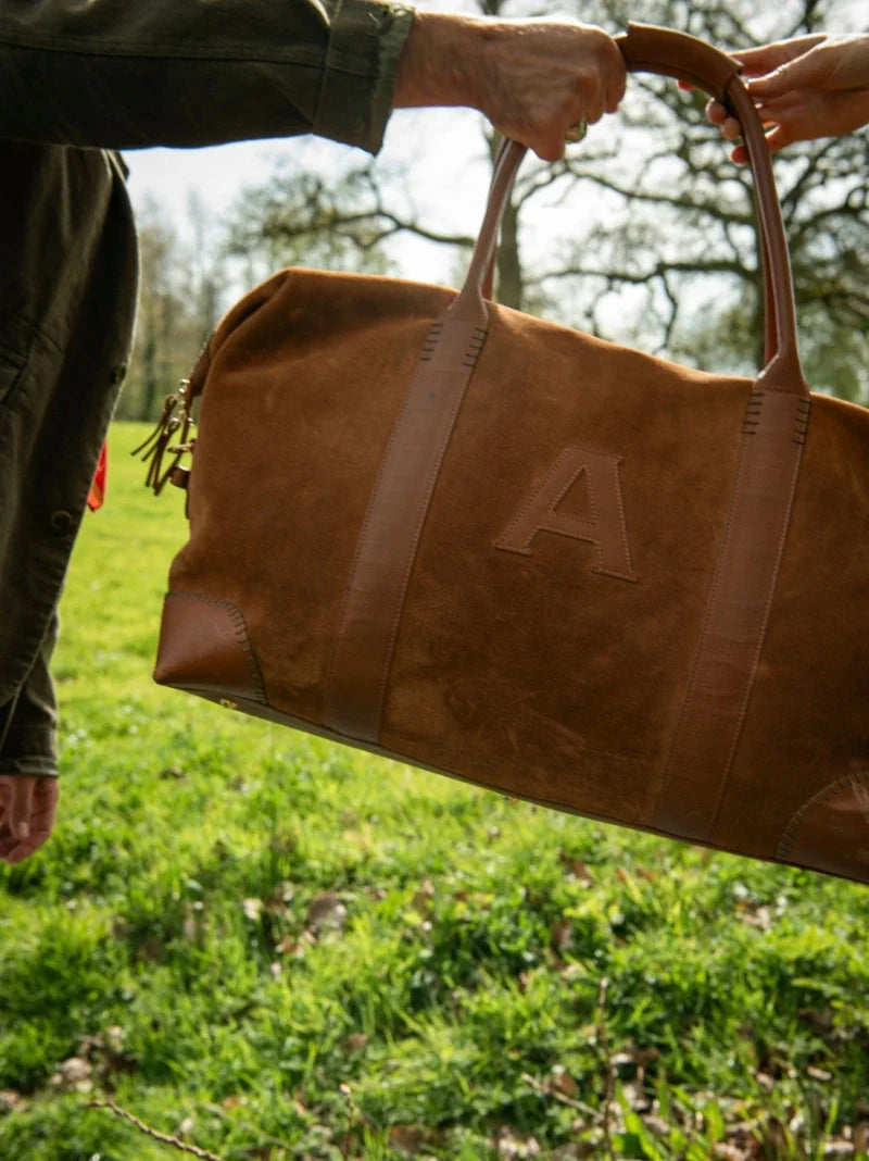 Personalised Suede Weekend Bag