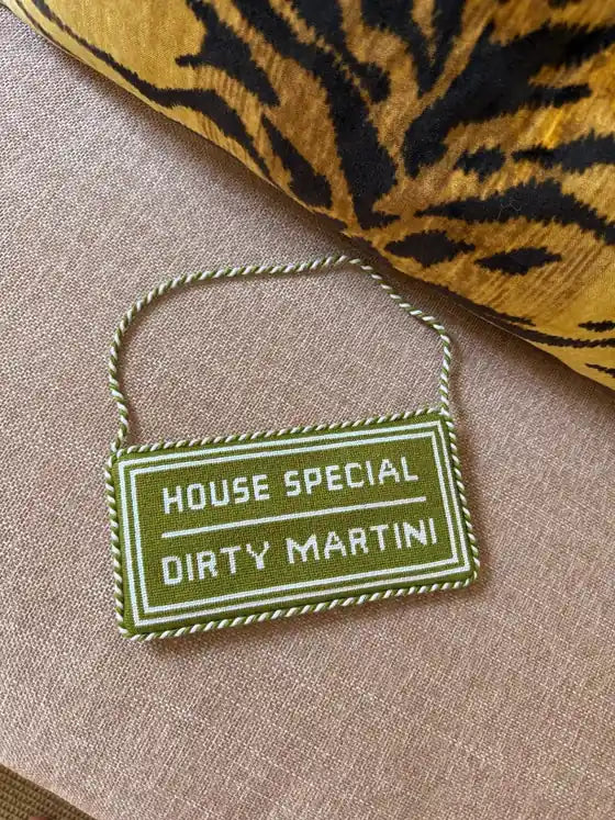 Dirty Martini Needlepoint Sign