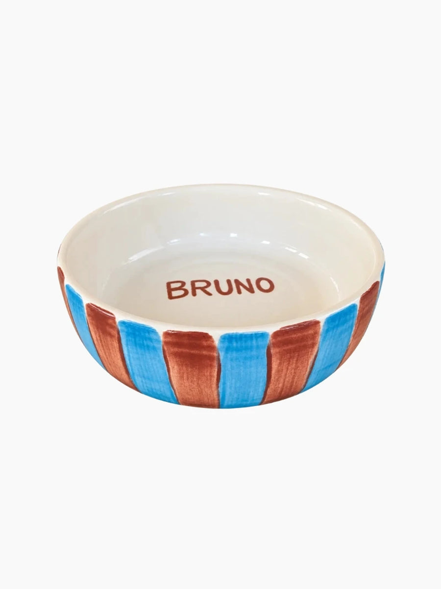 Personalised Striped Pet Bowl