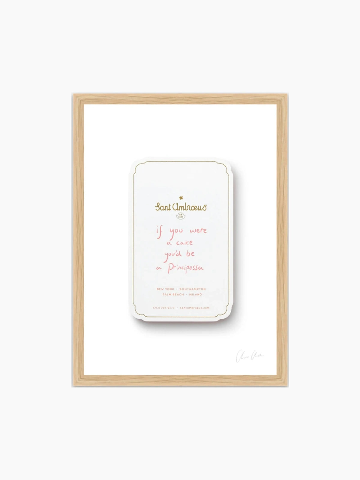 Card at Sant Ambroeus Art Print
