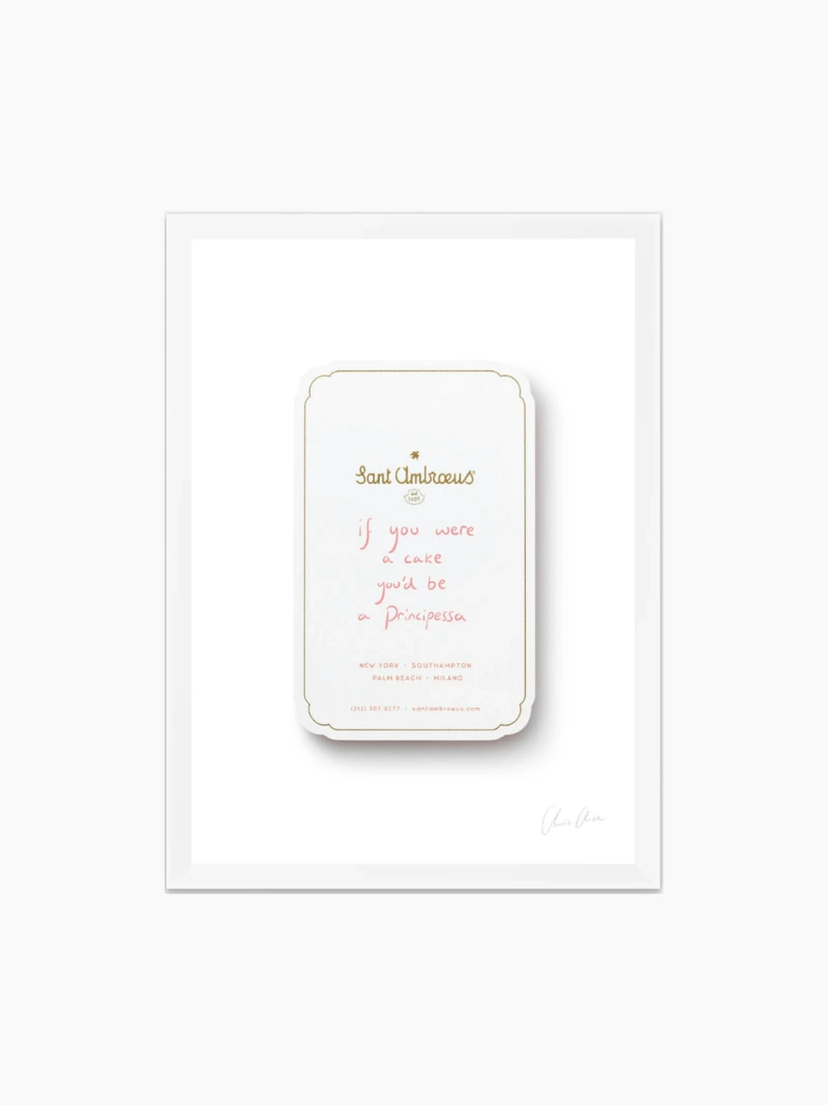 Card at Sant Ambroeus Art Print