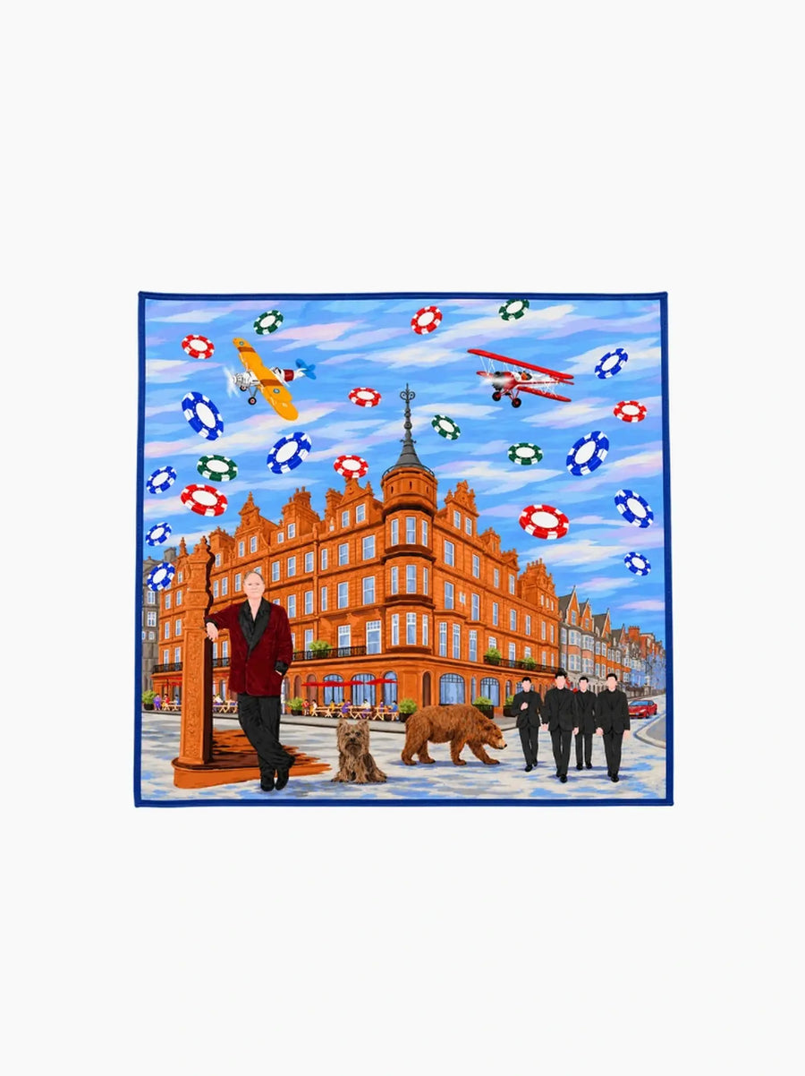Bespoke Illustrated Silk Pocket Square