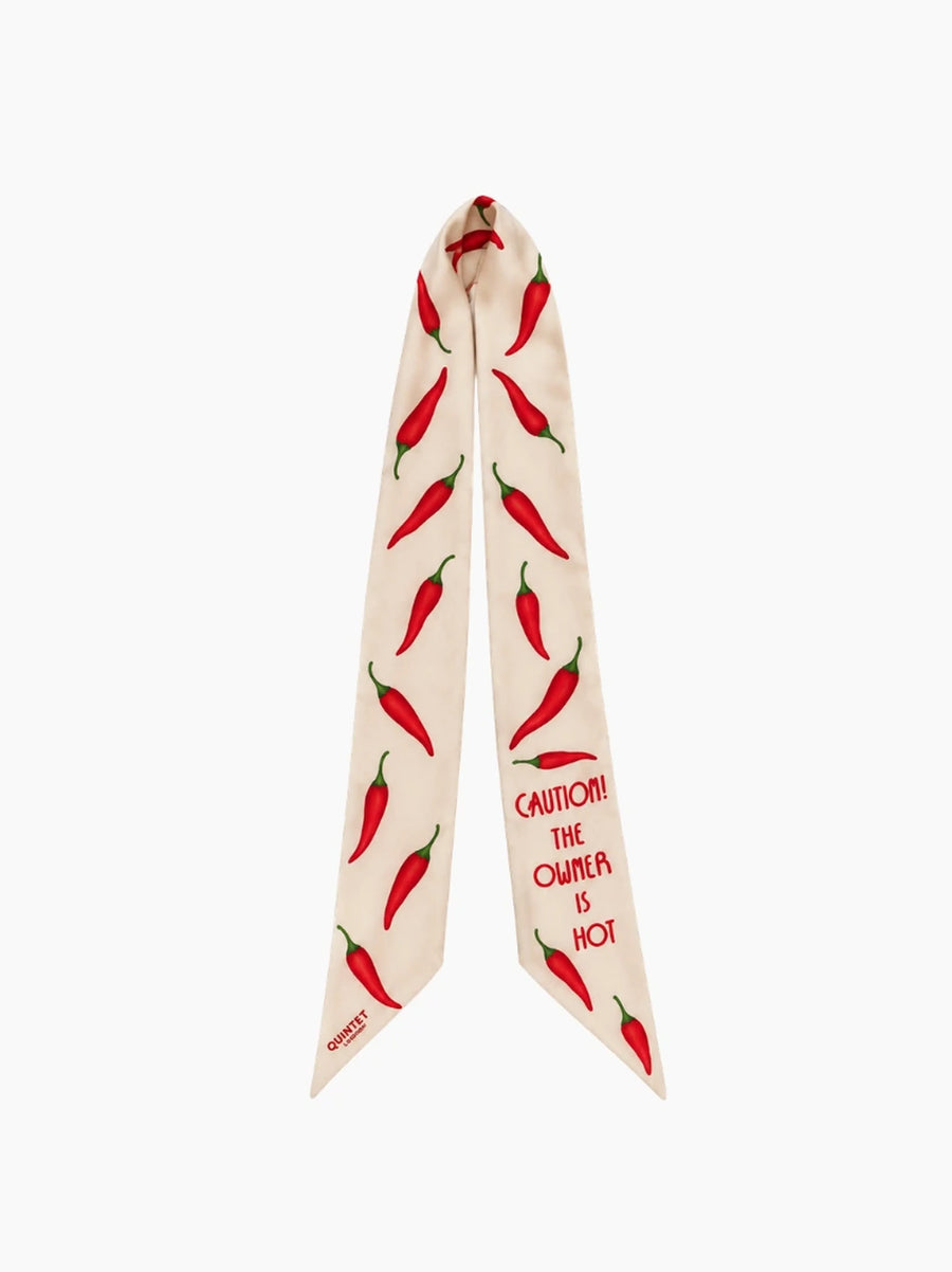 Caution The Owner Is Hot Ribbon Scarf