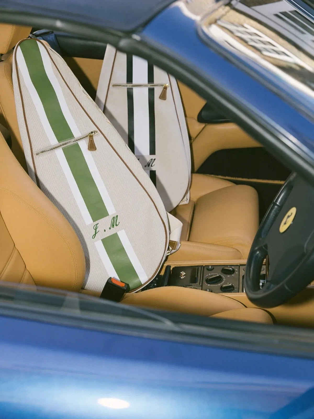 Green Striped Tennis Racket Case