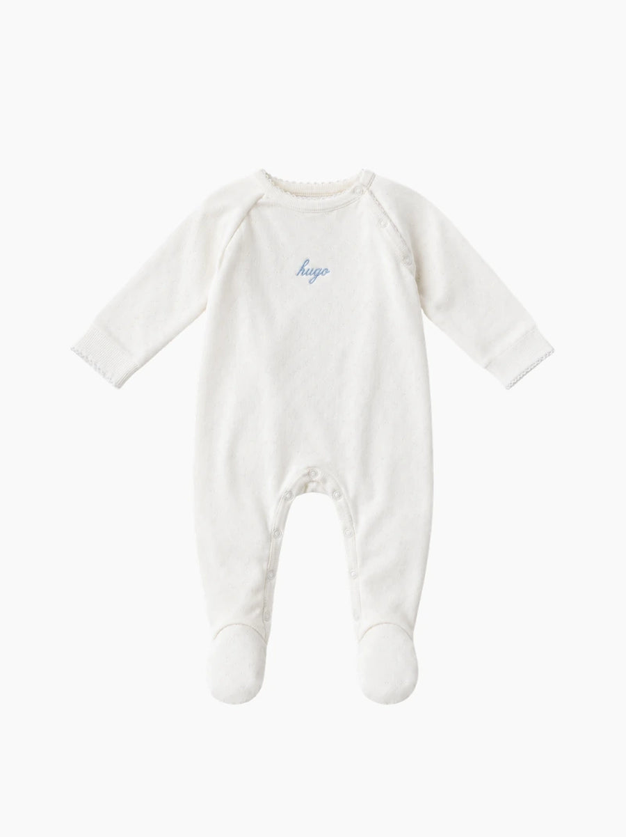 Personalised  Pointelle Sleepsuit