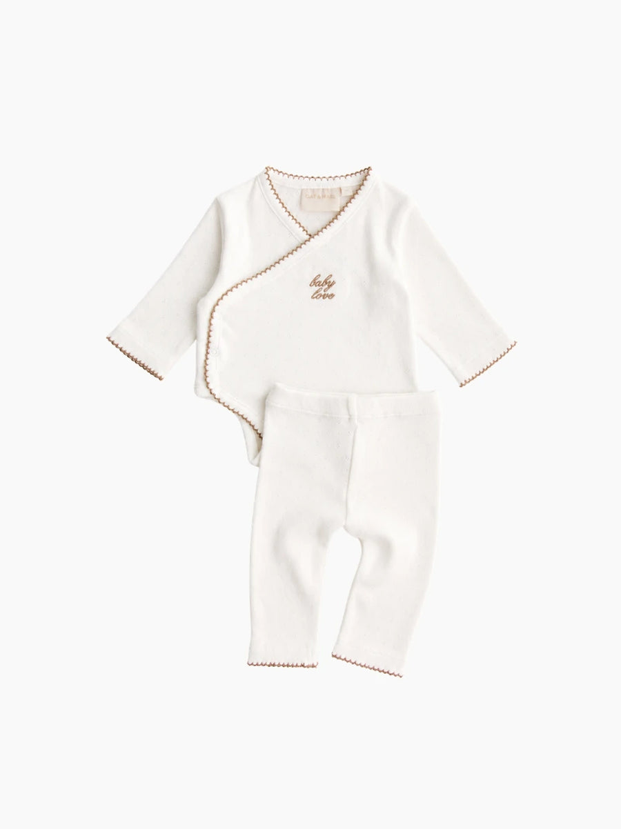 Pointelle Baby Love Bodysuit Set