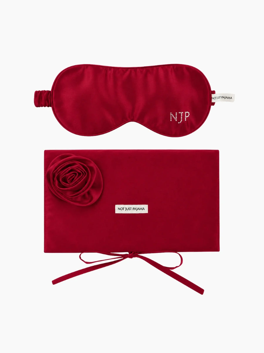 Tuscan Sun Silk Eye Mask & Rose Pouch Set