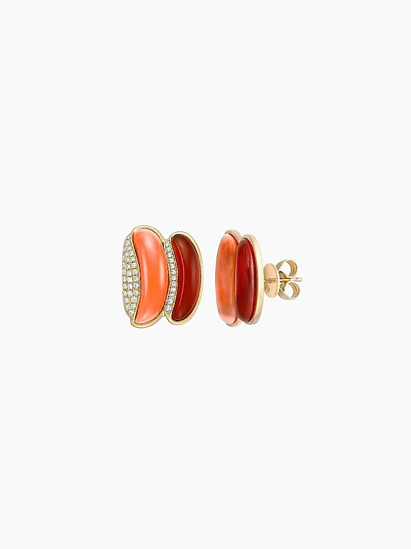Diamond Gold Sushi Earrings