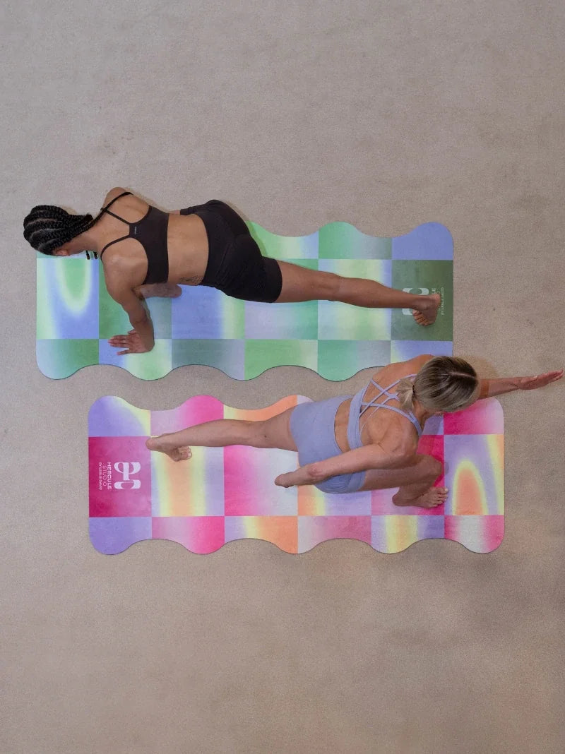 Blue and Green Scallop Yoga Mat