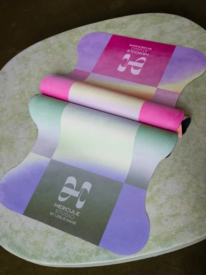 Pink and Orange Scallop Yoga Mat