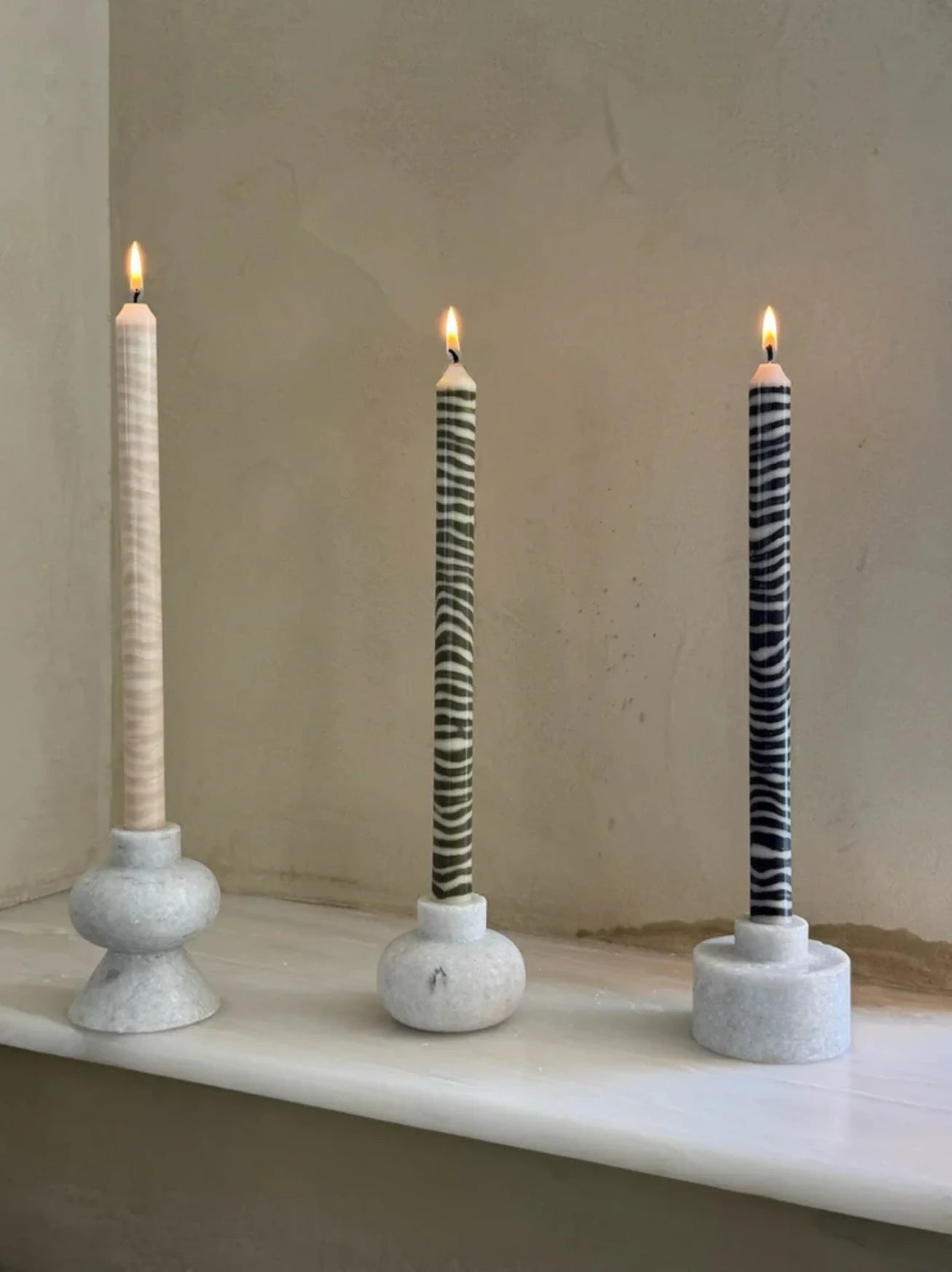 Pavlova Cream Dinner Candles Set of 2