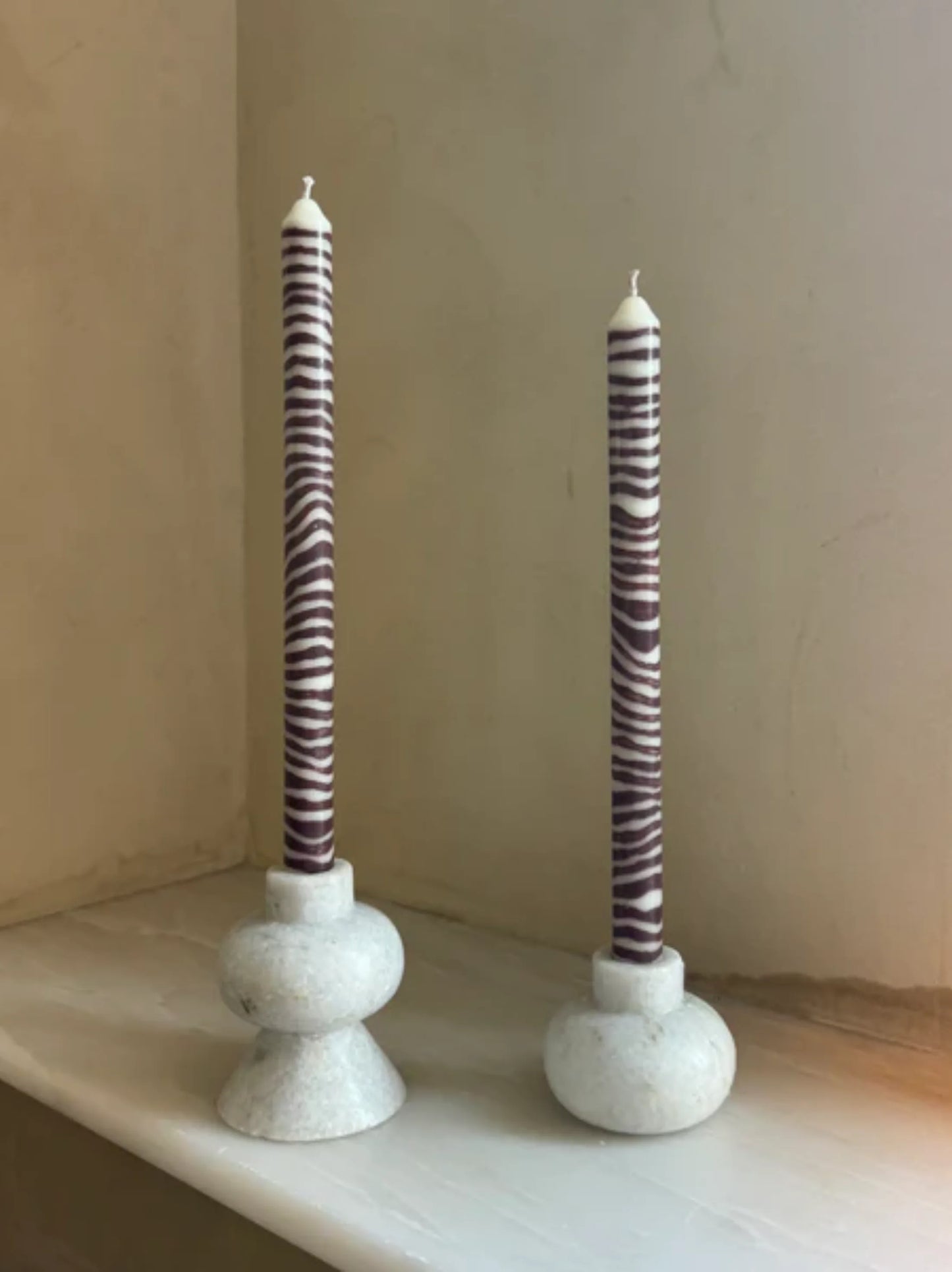 Walnut Brown Dinner Candles Set of 2