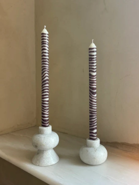 Walnut Brown Dinner Candles Set of 2