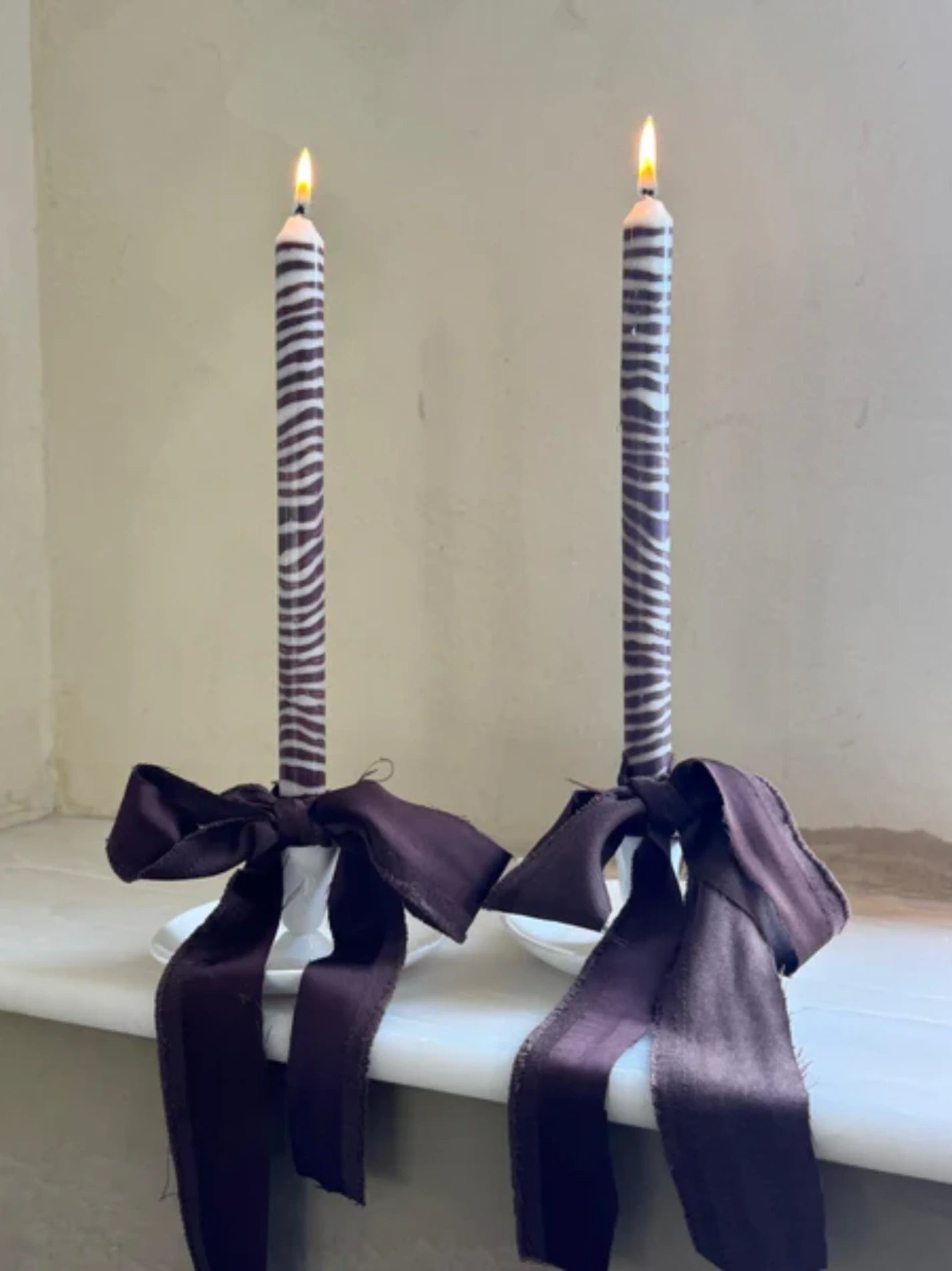 Walnut Brown Dinner Candles Set of 2
