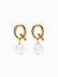 Gold Pearl Letter Earrings