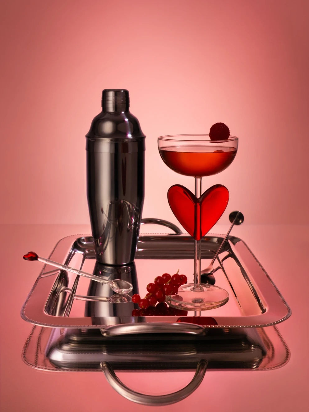 Red Heart Cocktail Glass