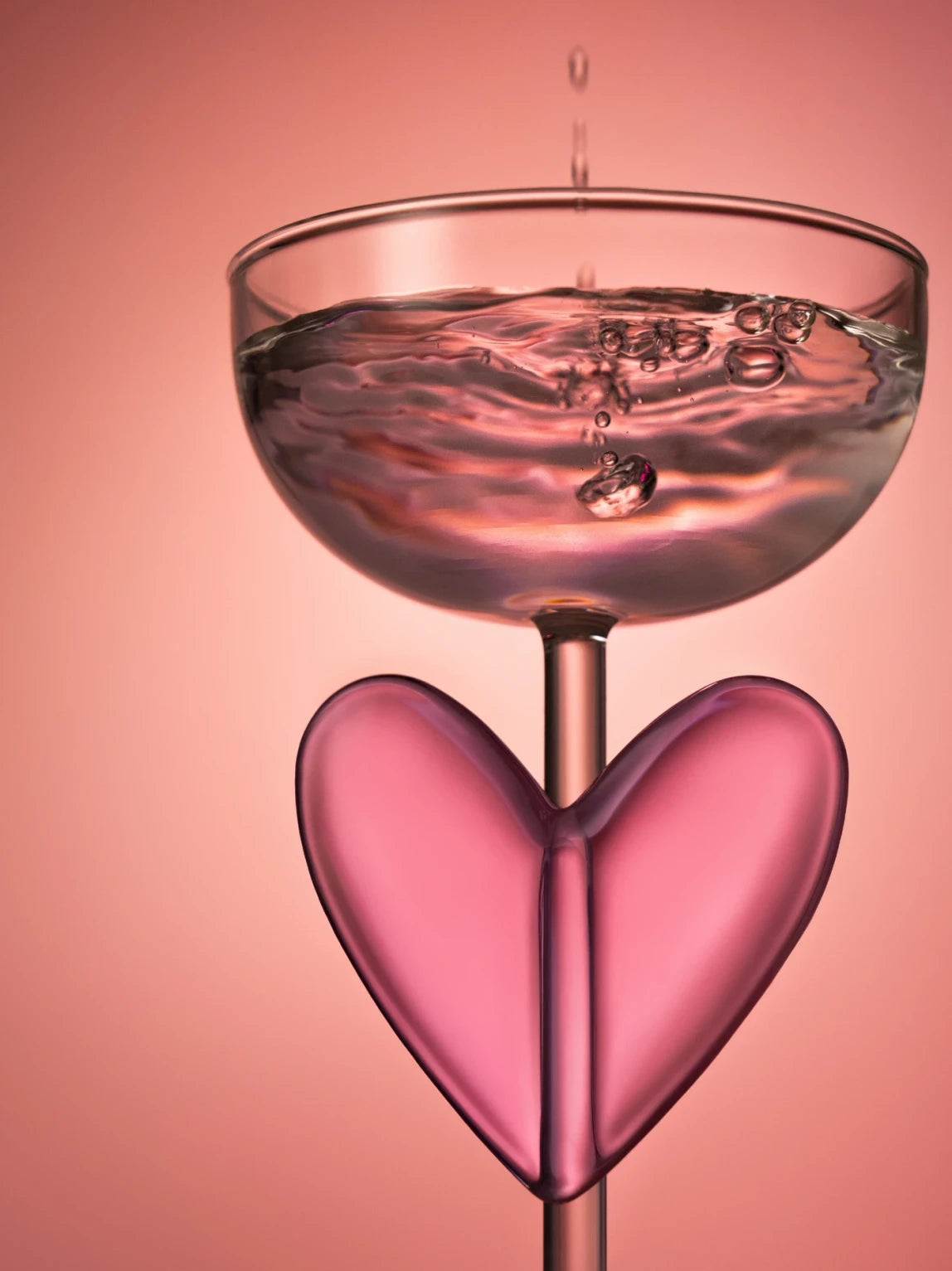 Red Heart Cocktail Glass