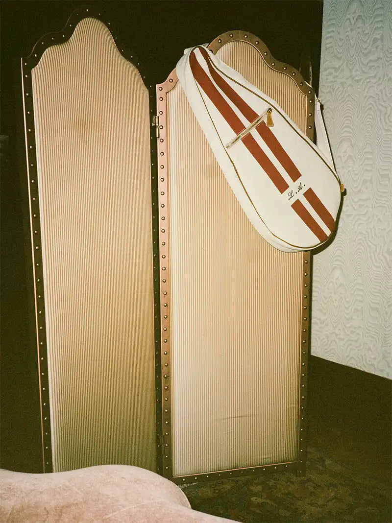 Personalised Cotton Striped Tennis Racket Case | The Go-To