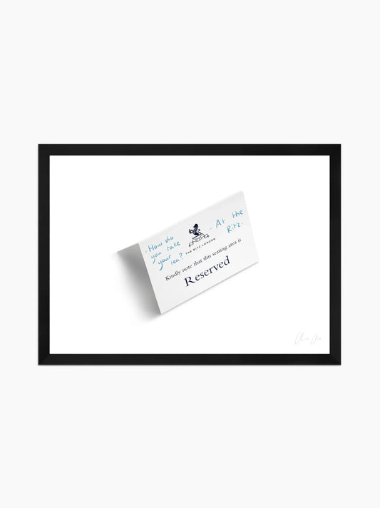 Card at The Ritz ii Framed Art Print