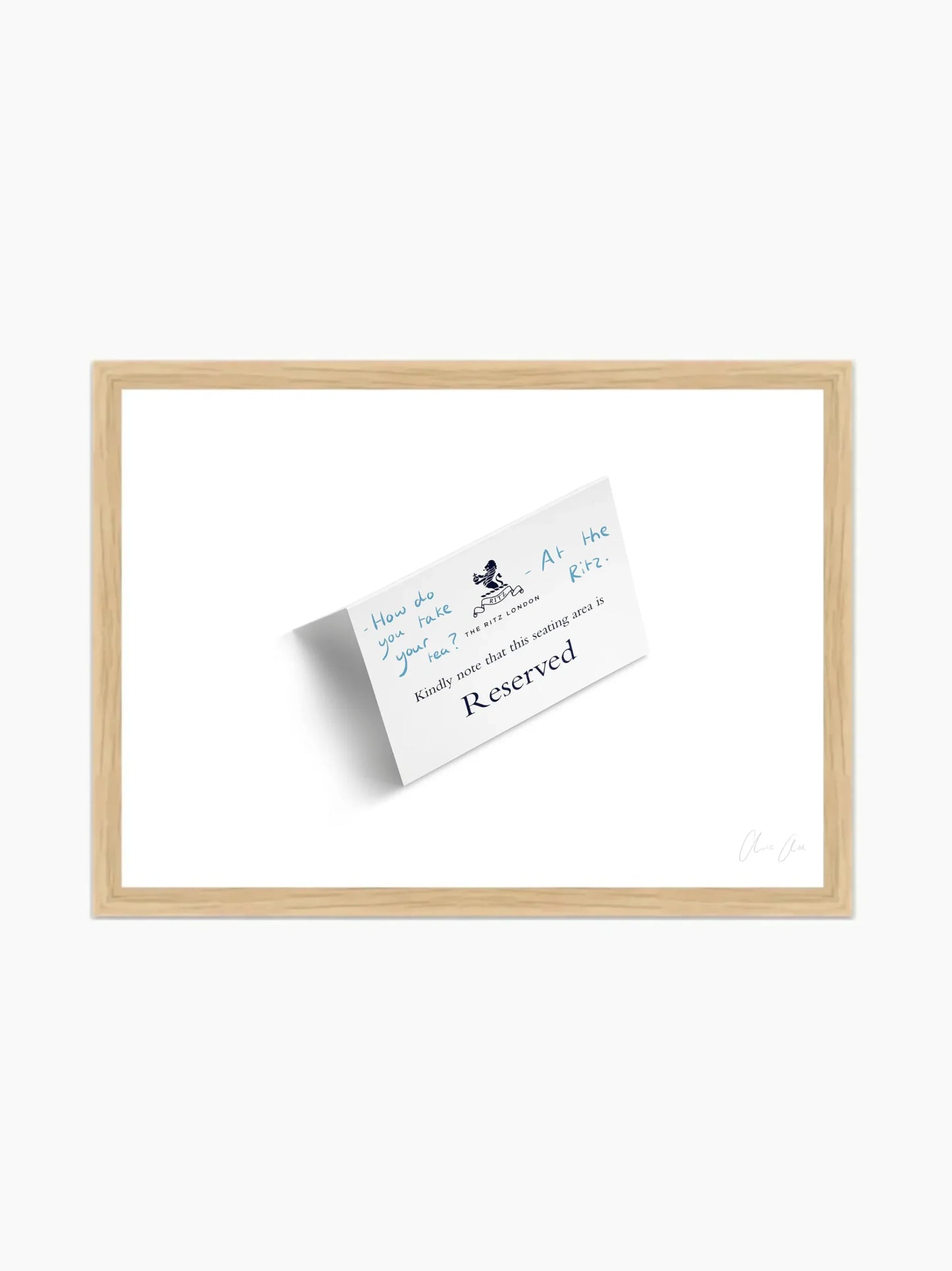 Card at The Ritz ii Framed Art Print