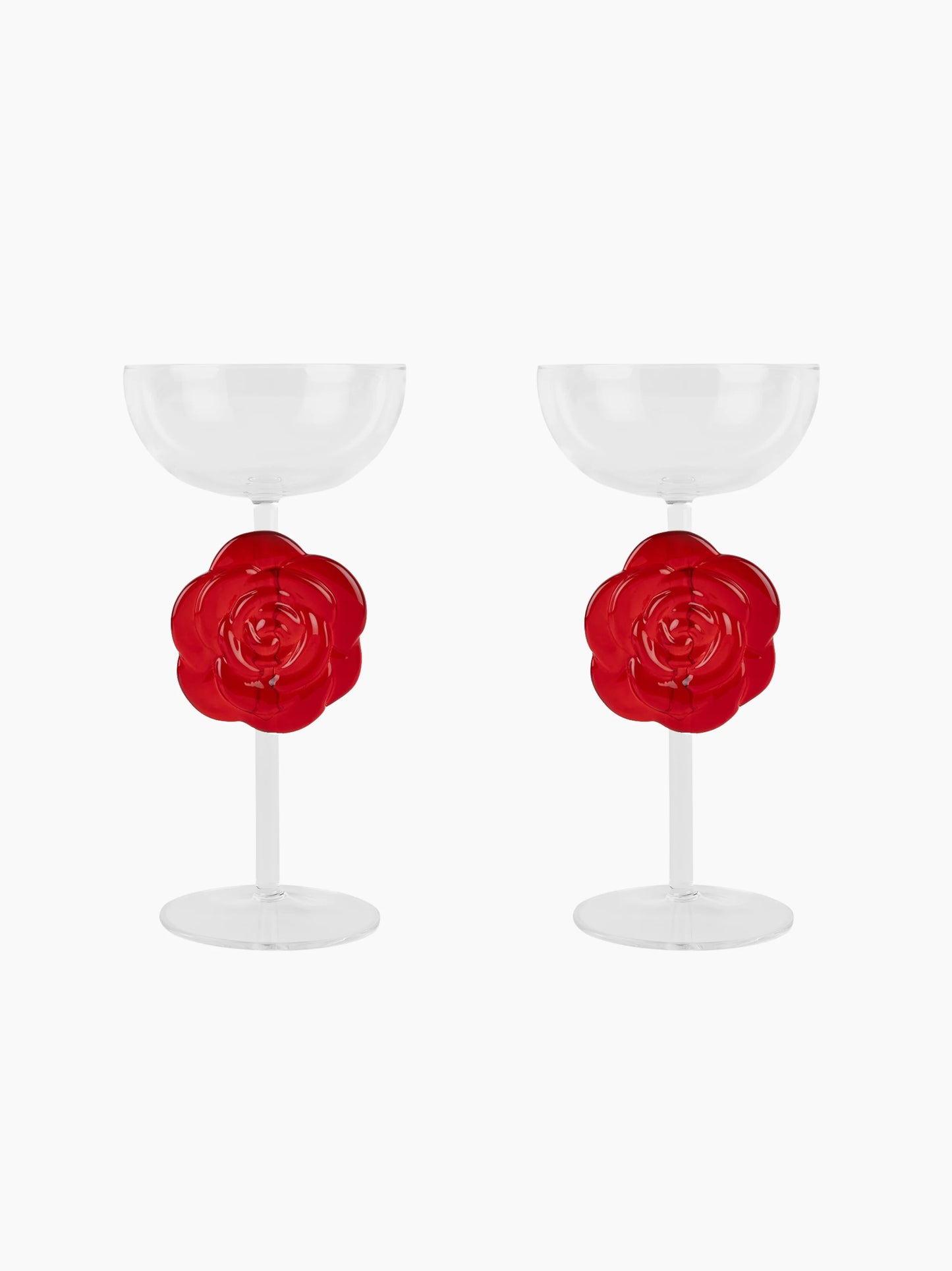 Red Rose Cocktail Glass