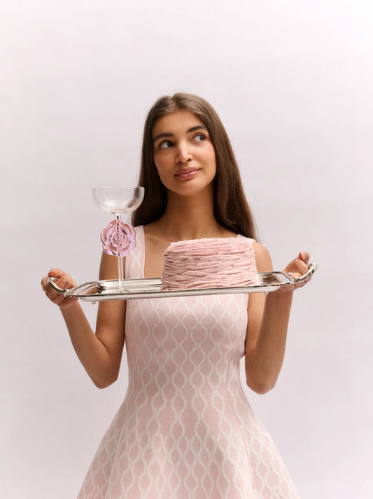 Pink Rose Cocktail Glass