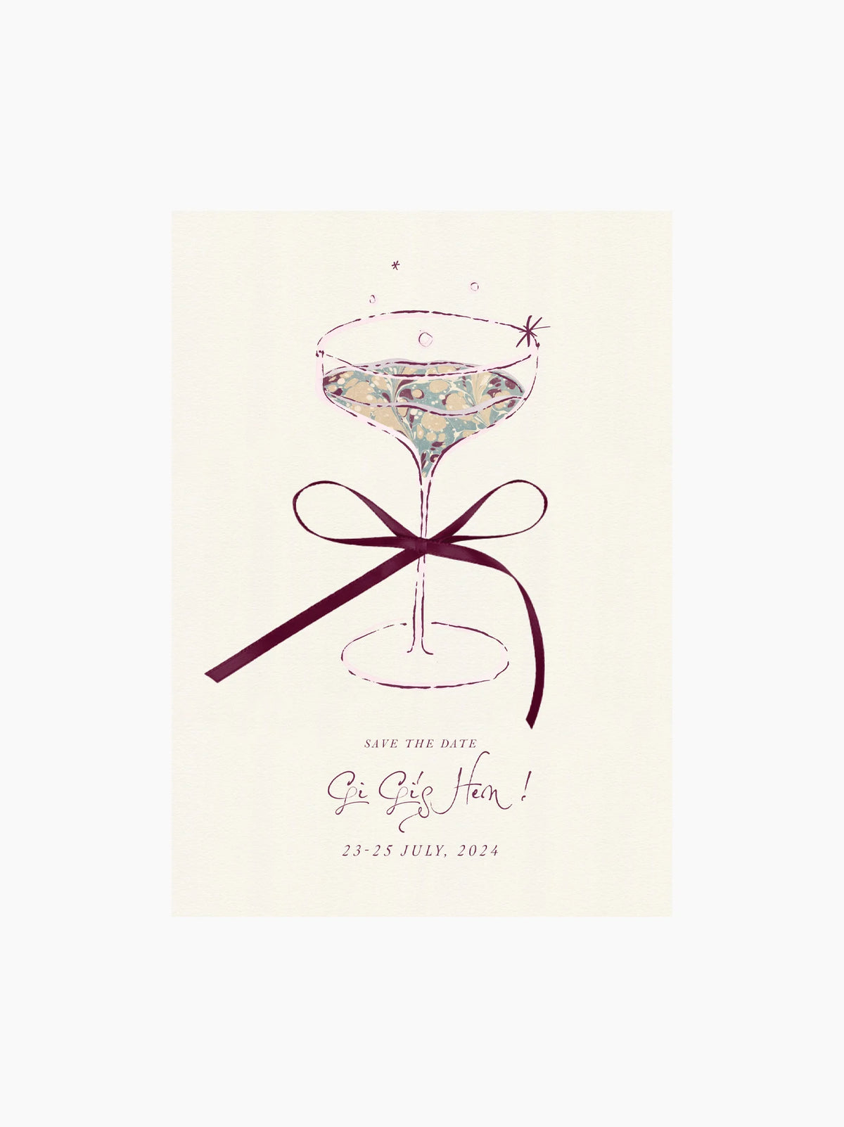 Purple Hen Party Invite Card