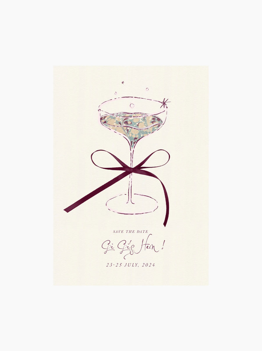 Purple Hen Party Invite Card