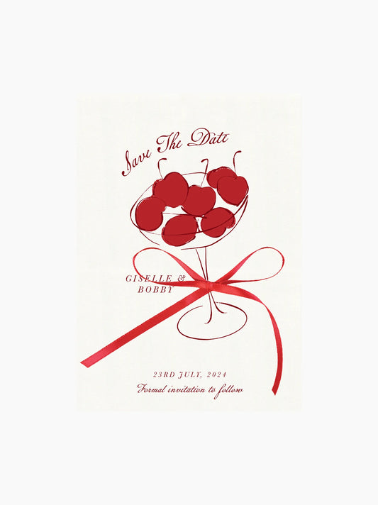 Red Mon Chéri Save The Date Card