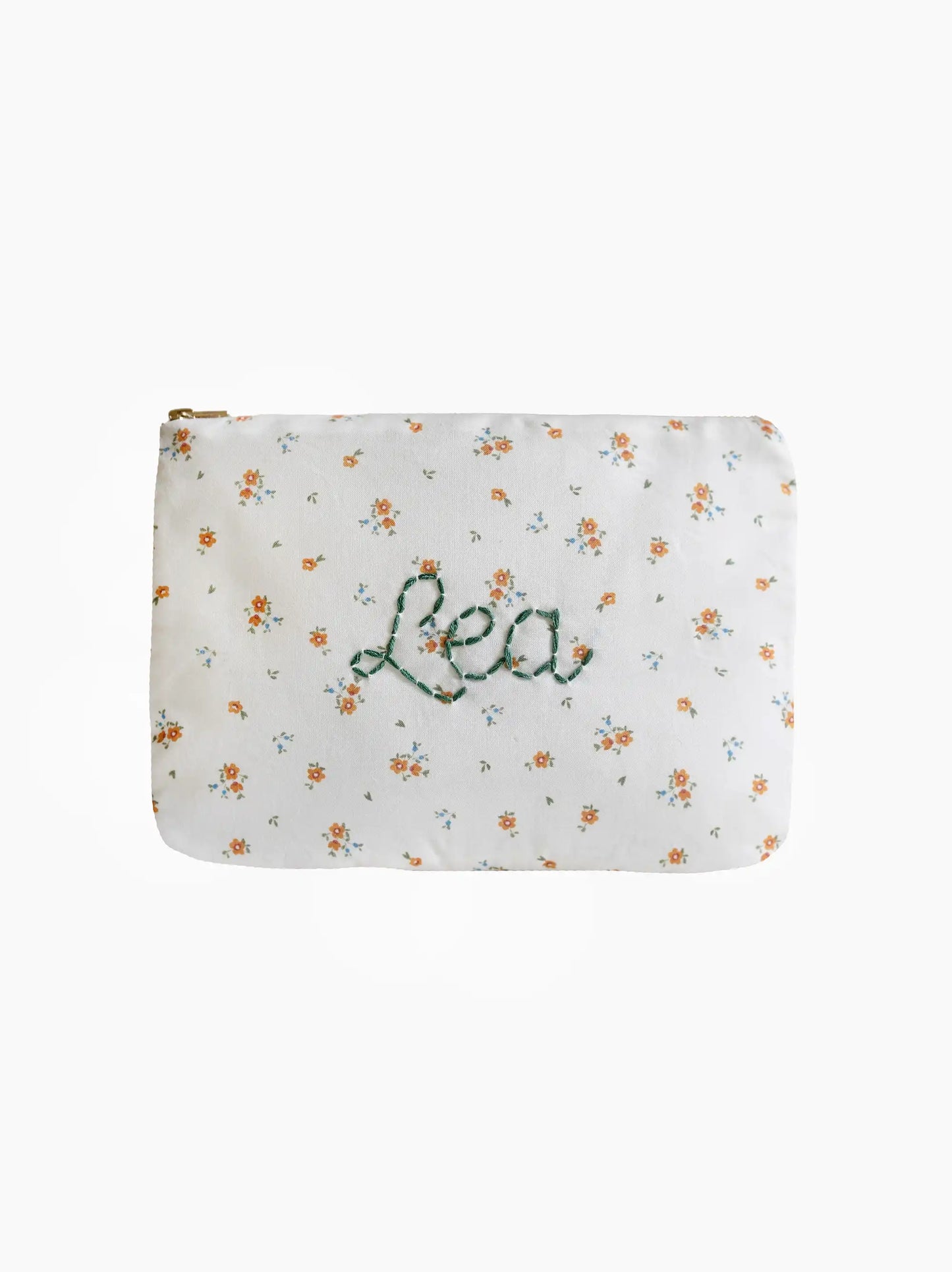 Personalised Small Flowers Zipped Baby Zip Pouch