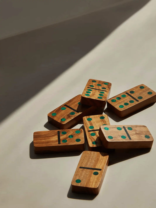 Olive Wood Domino Set