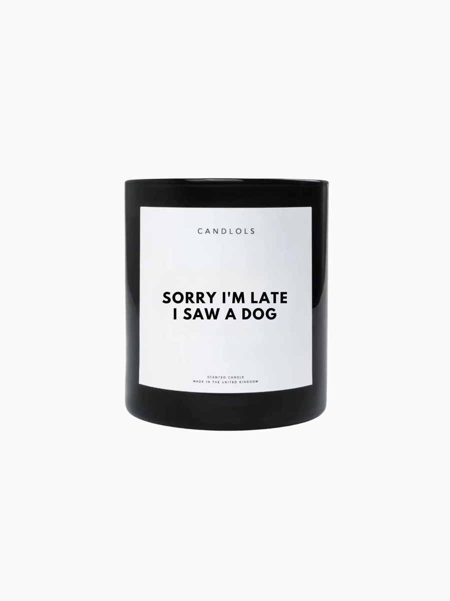 Sorry I'm Late I Saw A Dog Candle