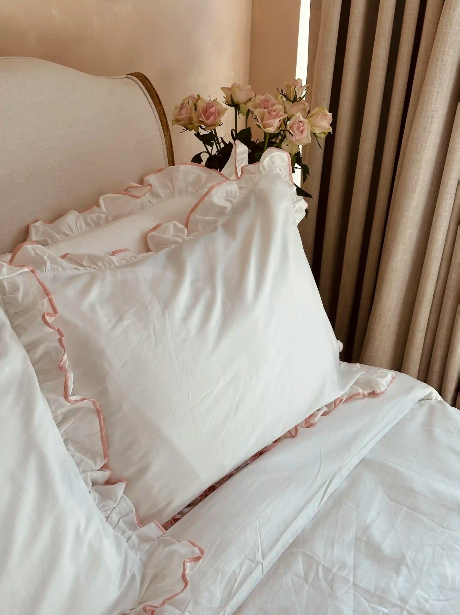 Personalised Pink Ruffle Bed Set | The Go-To