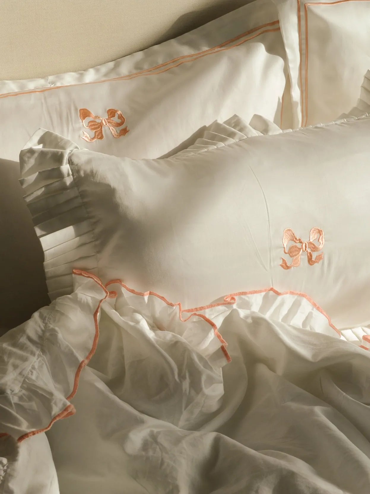 Arabella Ruffle Bow Pillowcase Set