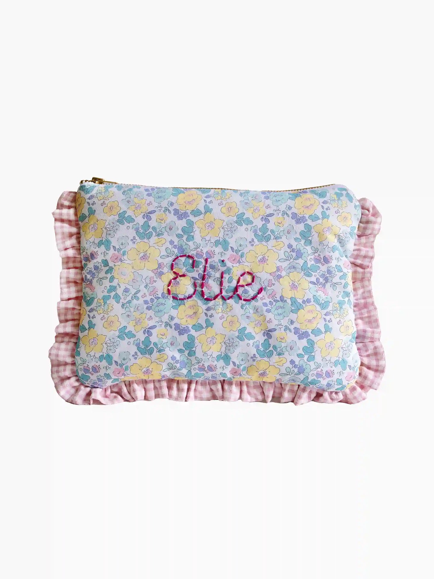 Personalised Summer Flowers Zipped Baby Zip Pouch