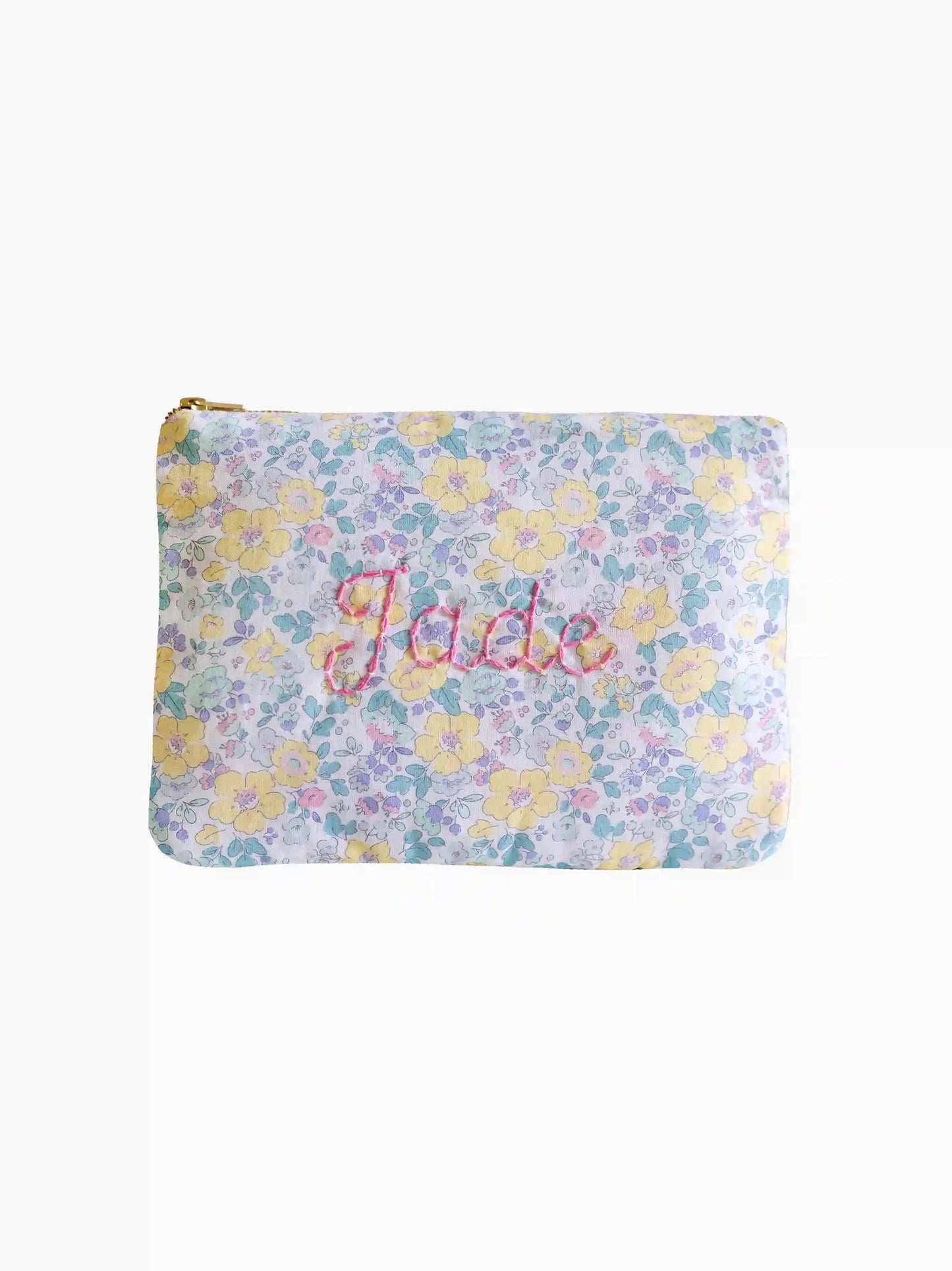 Personalised Summer Flowers Zipped Baby Zip Pouch